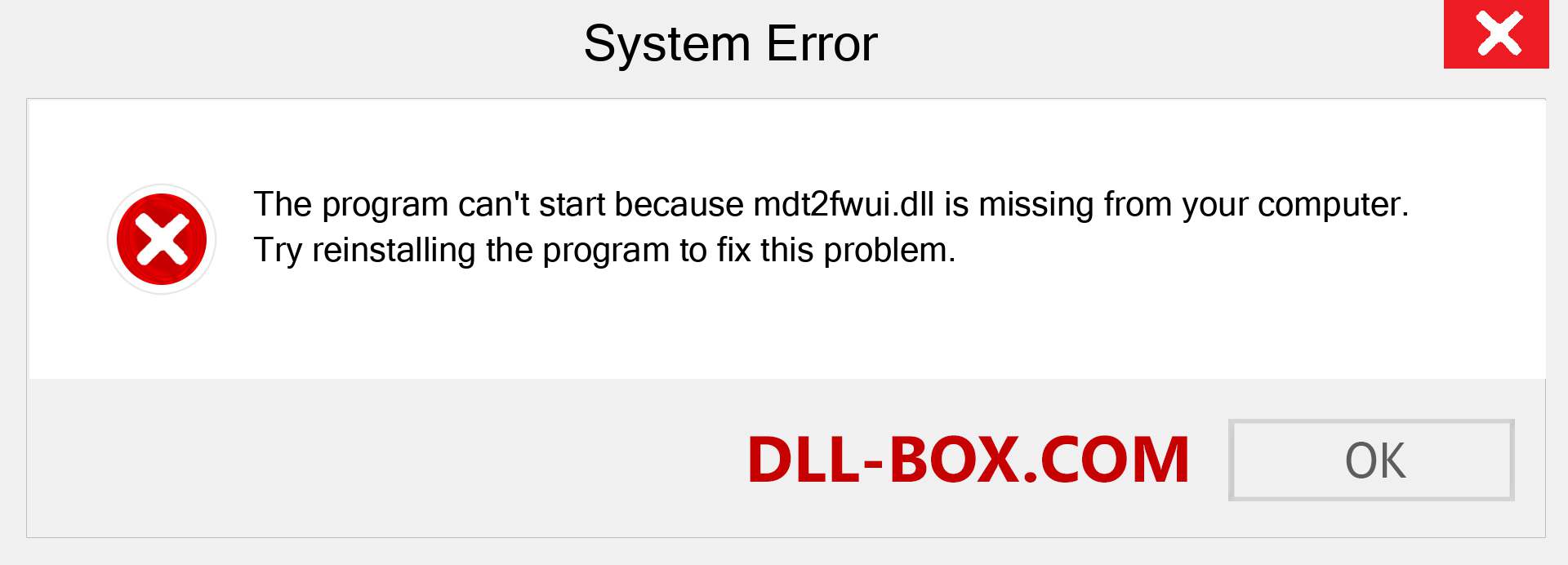  mdt2fwui.dll file is missing?. Download for Windows 7, 8, 10 - Fix  mdt2fwui dll Missing Error on Windows, photos, images